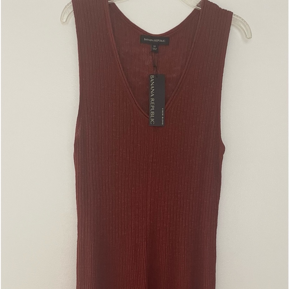 Banana Republic linen blend MIDI dress NWT Size M